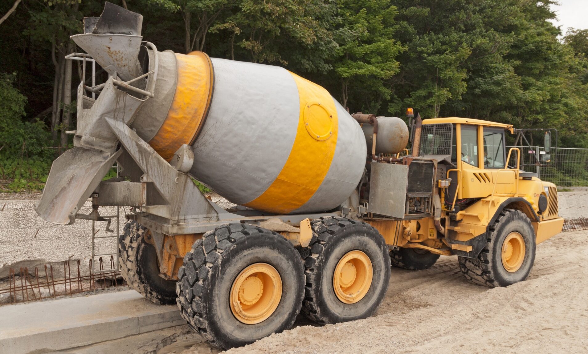 Heavy Yellow Concrete Truck